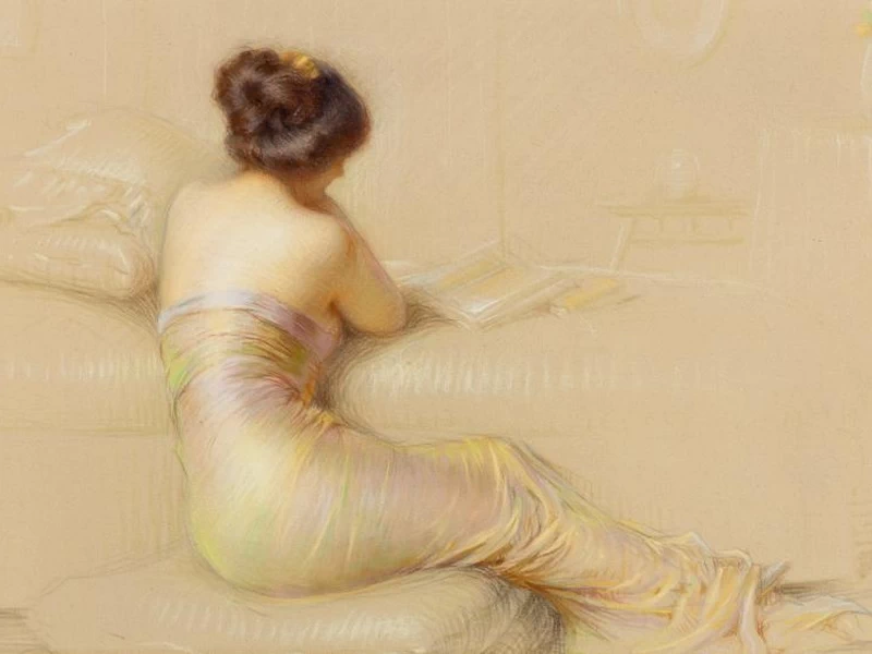 1866-Gaston Bouy - Signora in letura